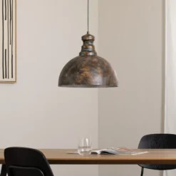 Lámpara colgante Saglam, 1 luz, latón antiguo, metal, Ø 40 cm