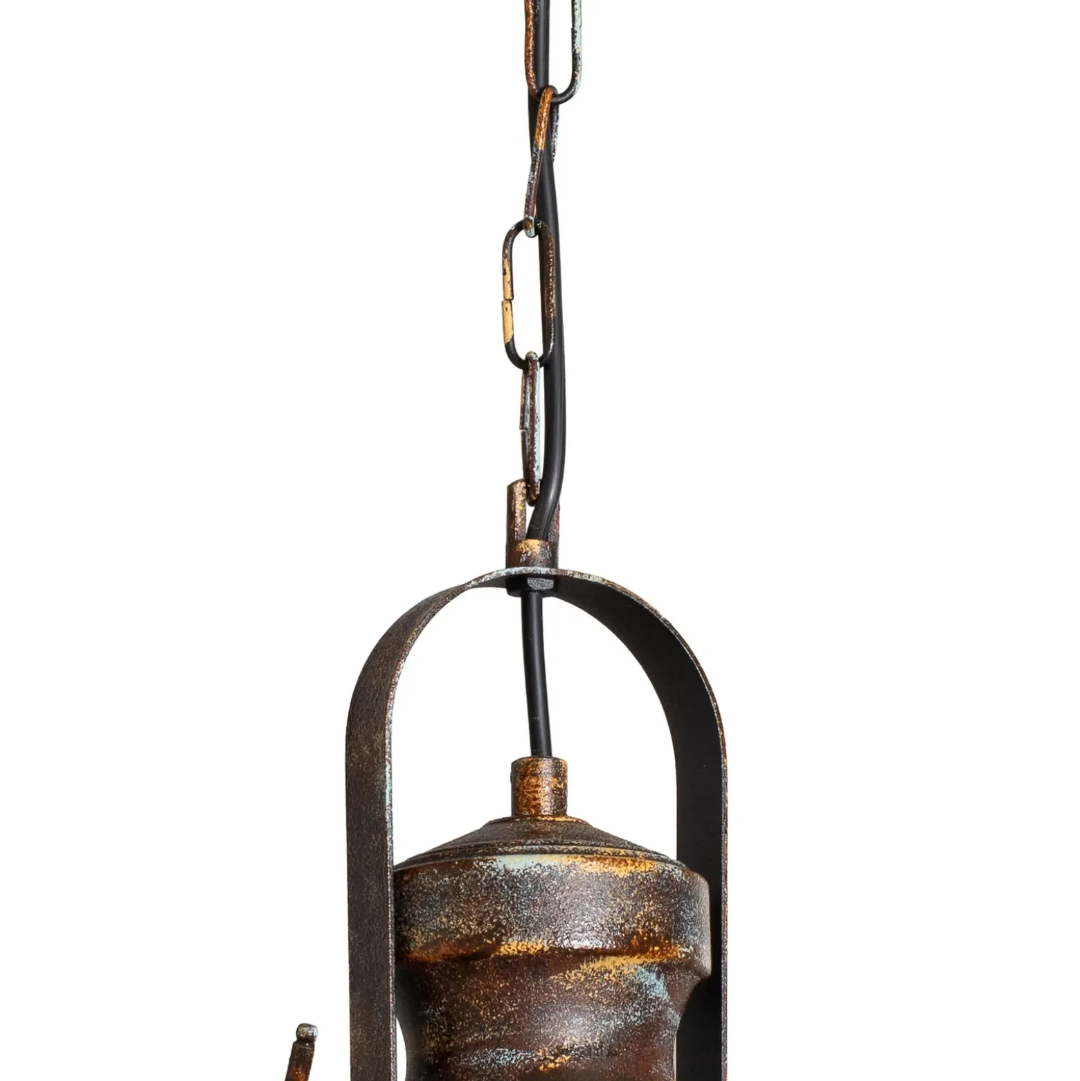 Lámpara colgante Saglam, 1 luz, latón antiguo, Ø 30 cm, metal