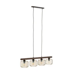 Lámpara colgante Salvia, marrón/coñac, cristal, longitud 95 cm, E14