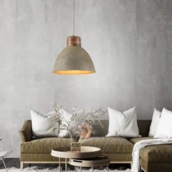 Lámpara colgante Samia, madera de mango, textura beige
