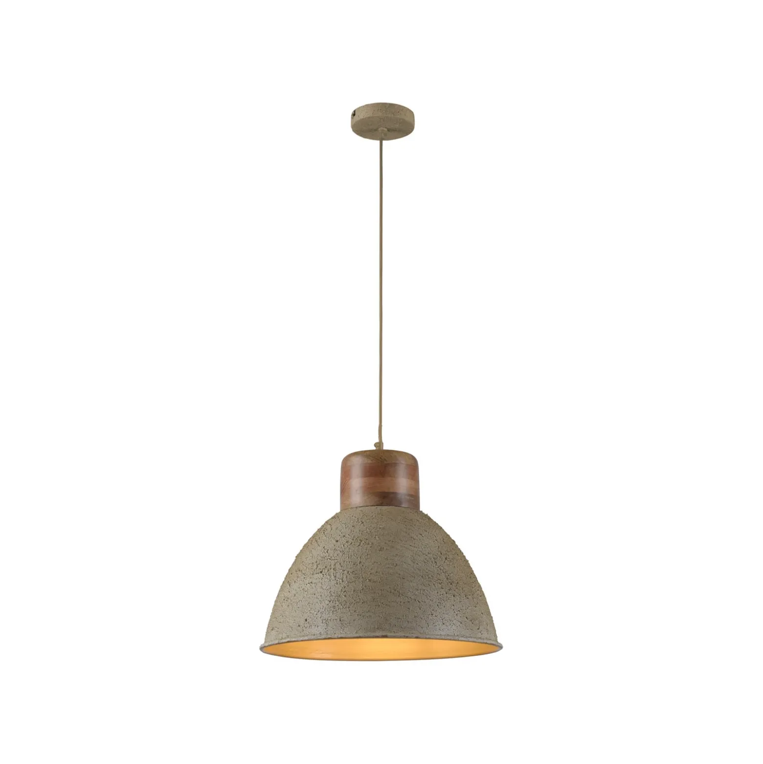 Lámpara colgante Samia, madera de mango, textura beige