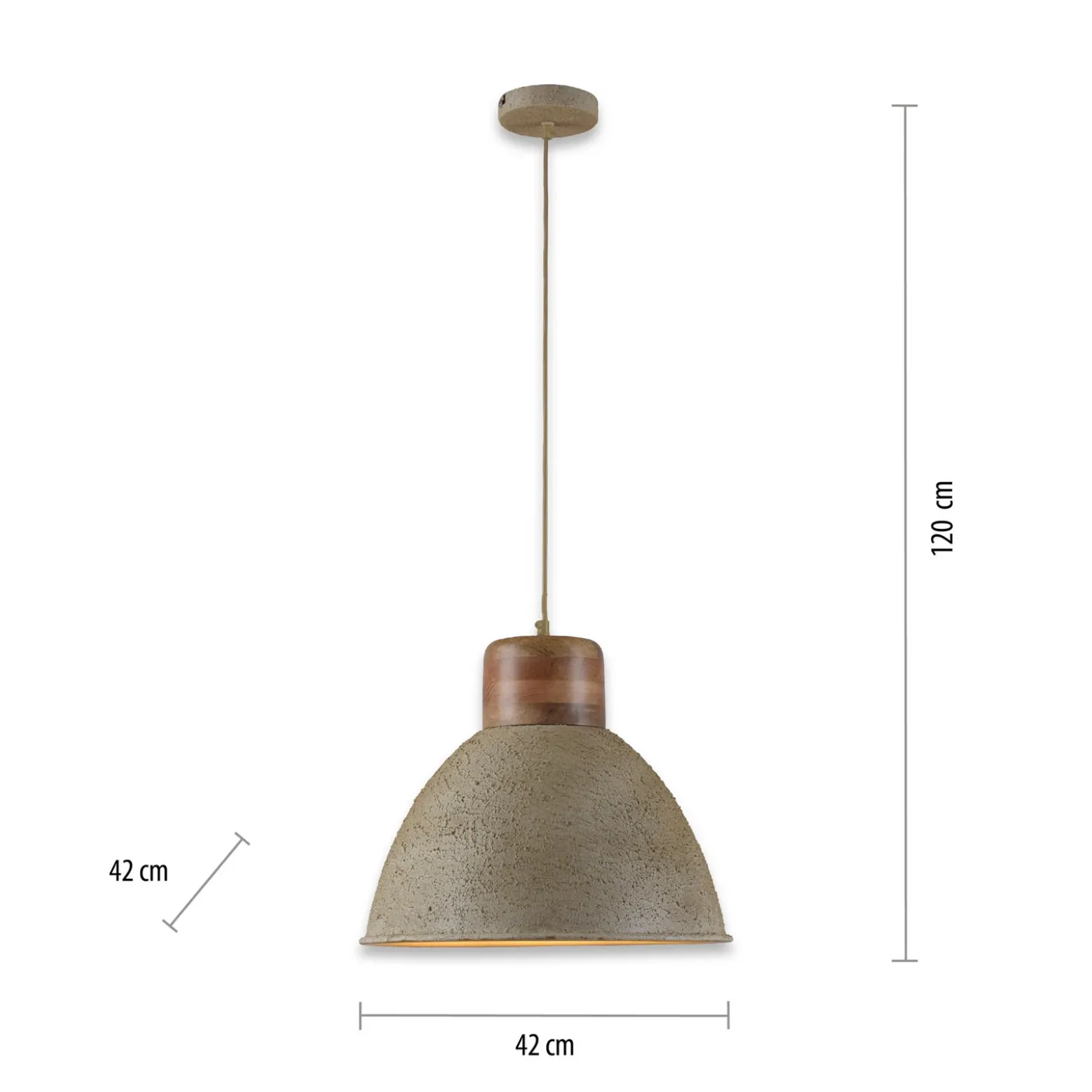 Lámpara colgante Samia, madera de mango, textura beige