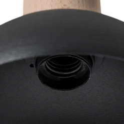 Lámpara colgante Seco, Ø 18 cm, negra, metal/madera