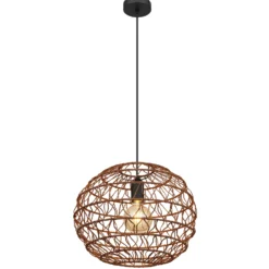 Lámpara colgante Senni, marrón, Ø 39 cm