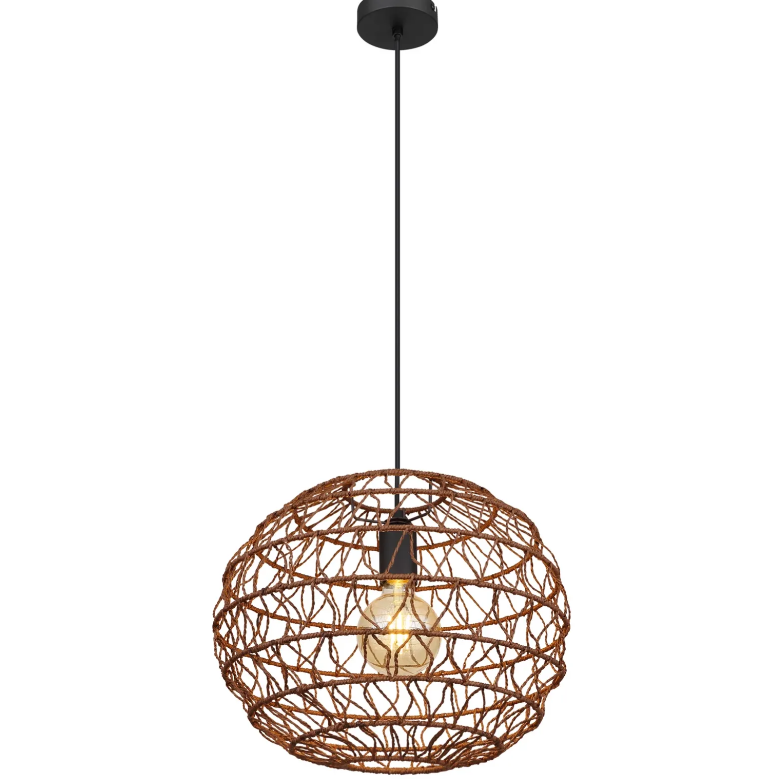 Lámpara colgante Senni, marrón, Ø 39 cm