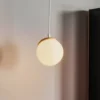 Lámpara colgante Sfera 1 luz cristal/madera clara