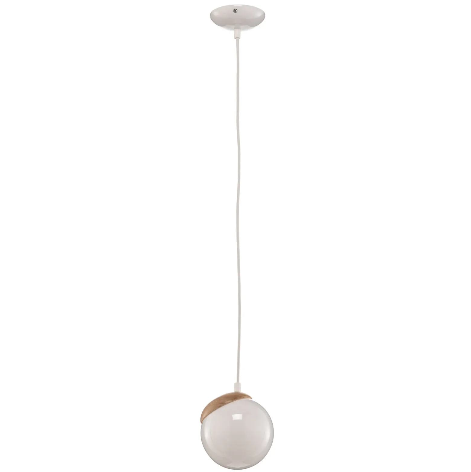 Lámpara colgante Sfera 1 luz cristal/madera clara