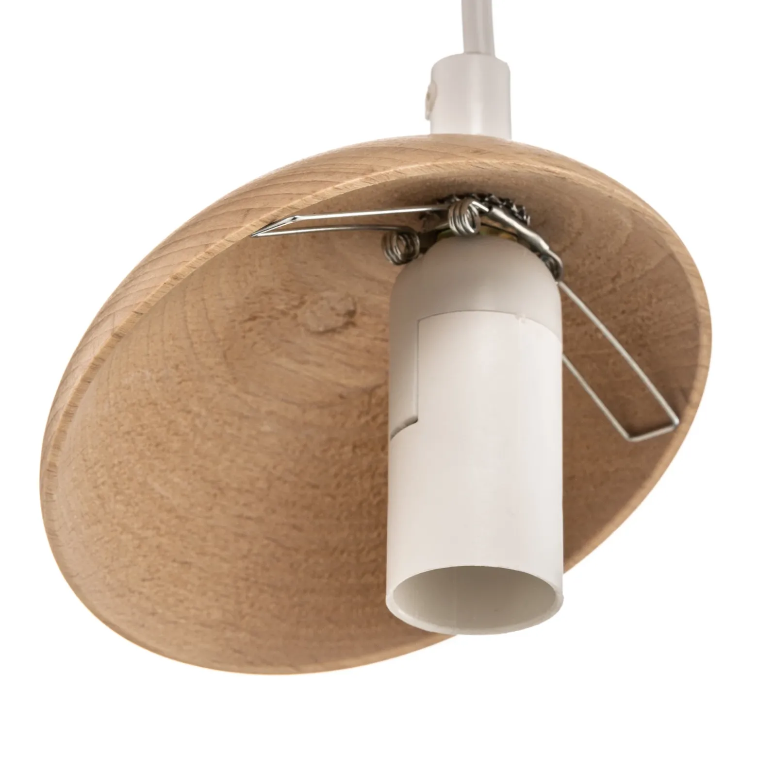 Lámpara colgante Sfera 1 luz cristal/madera clara