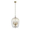 Lámpara colgante Shower, dorado/claro, cristal, E14, Ø 36 cm