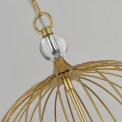 Lámpara colgante Shower, dorado/claro, cristal, E14, Ø 36 cm