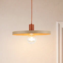 Lámpara colgante Sila, arena/rojo, metal, Ø 45 cm, E27