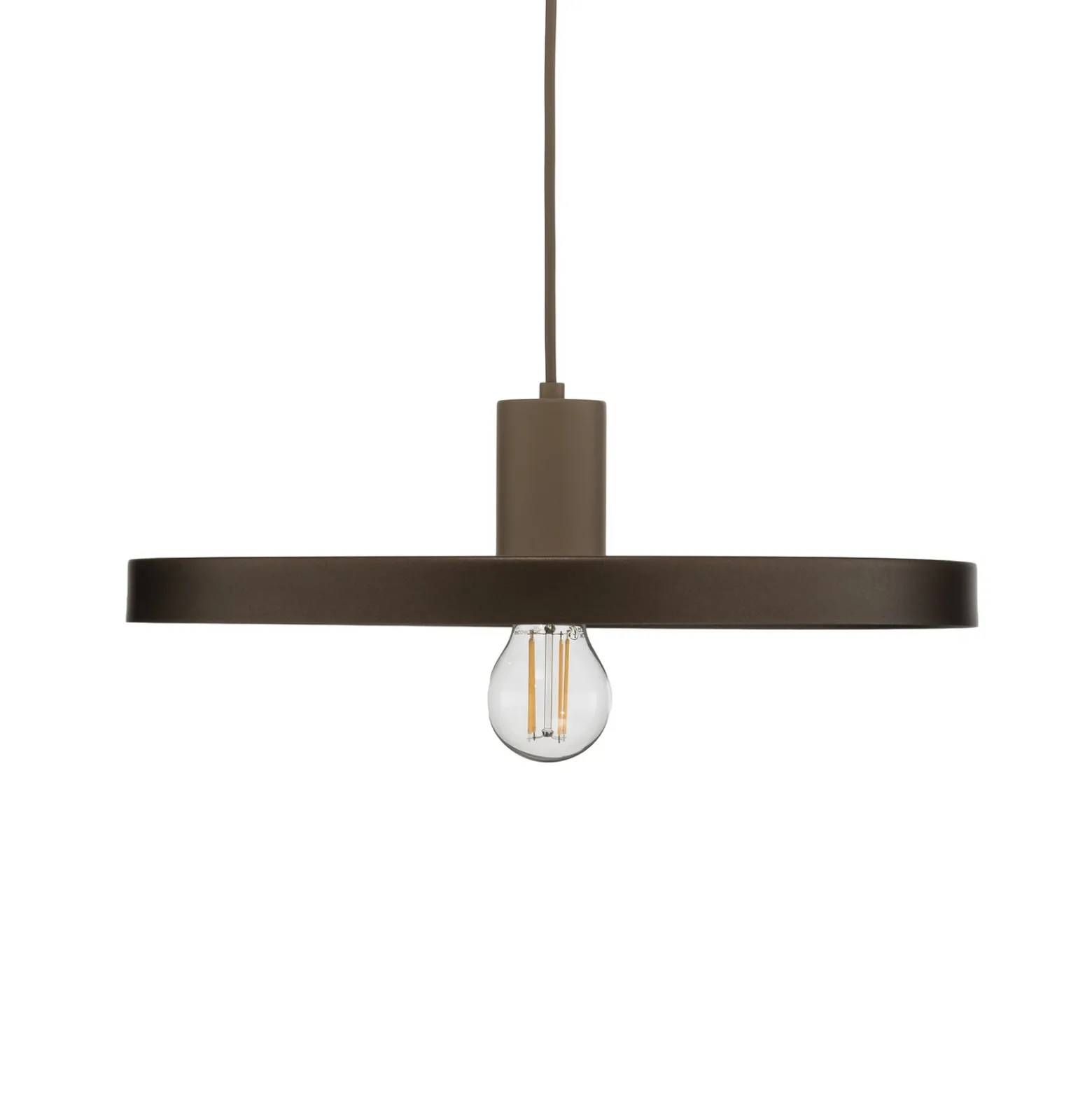 Lámpara colgante Sila, marrón/arena, metal, Ø 45 cm, E27
