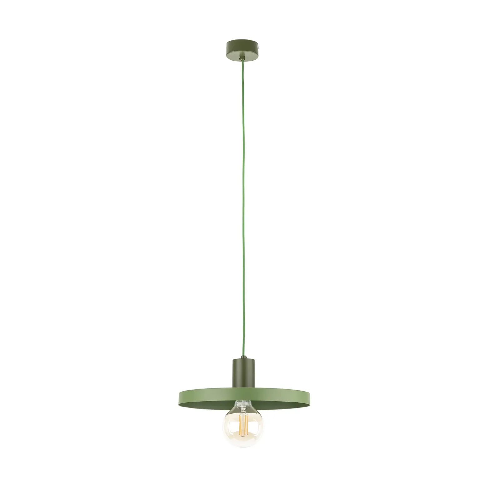 Lámpara colgante Sila, verde, metal, Ø 30 cm, E27