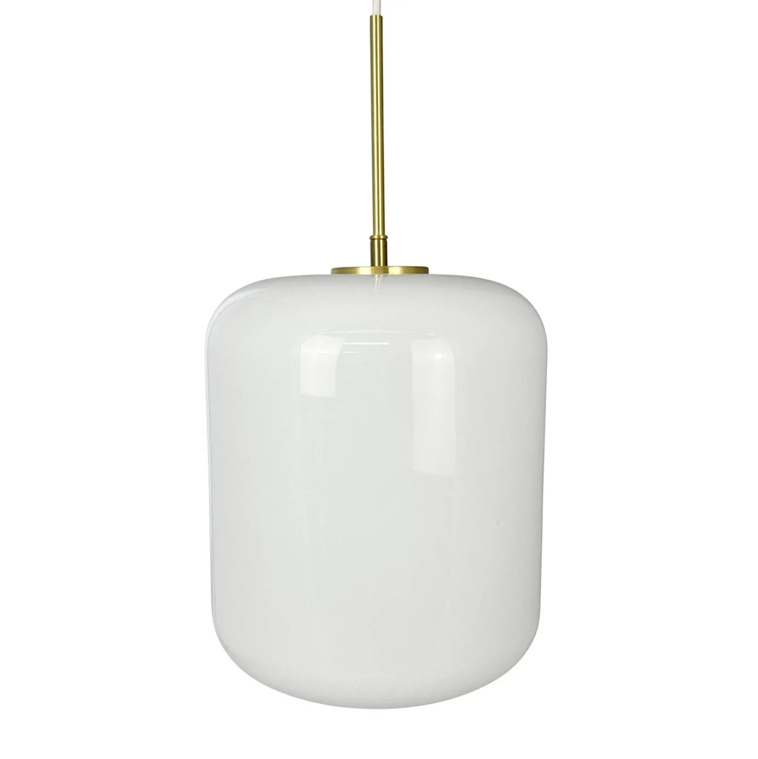 Lámpara colgante Silvia de Dyberg Larsen, Ø 25 cm, ópalo/latón, cristal