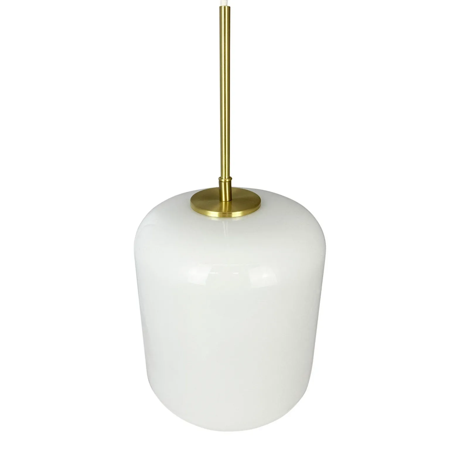 Lámpara colgante Silvia de Dyberg Larsen, Ø 20 cm, ópalo/latón, cristal