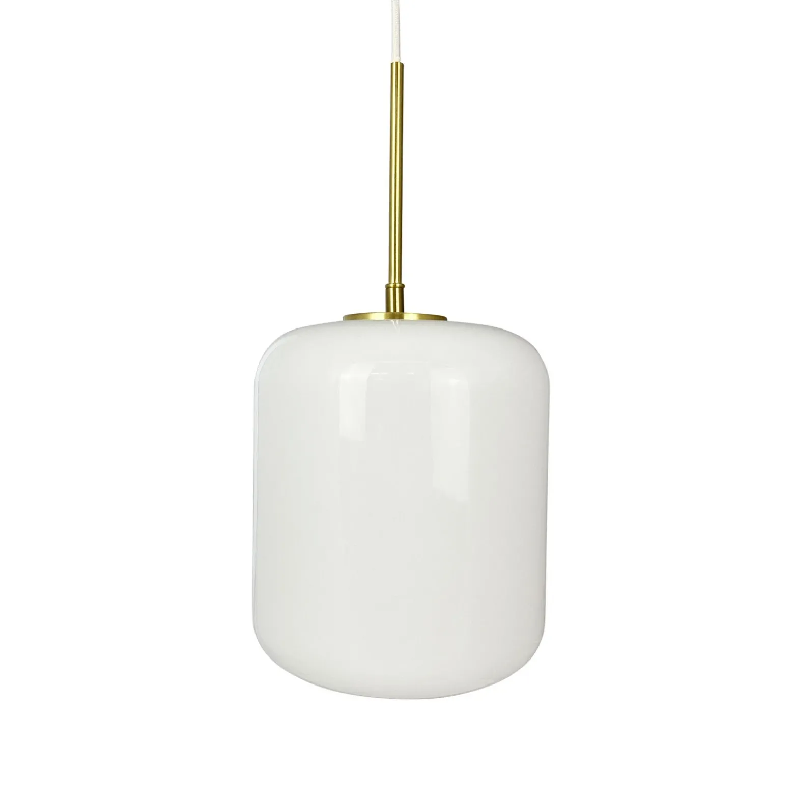 Lámpara colgante Silvia de Dyberg Larsen, Ø 20 cm, ópalo/latón, cristal