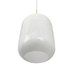 Lámpara colgante Silvia de Dyberg Larsen, Ø 20 cm, ópalo/latón, cristal