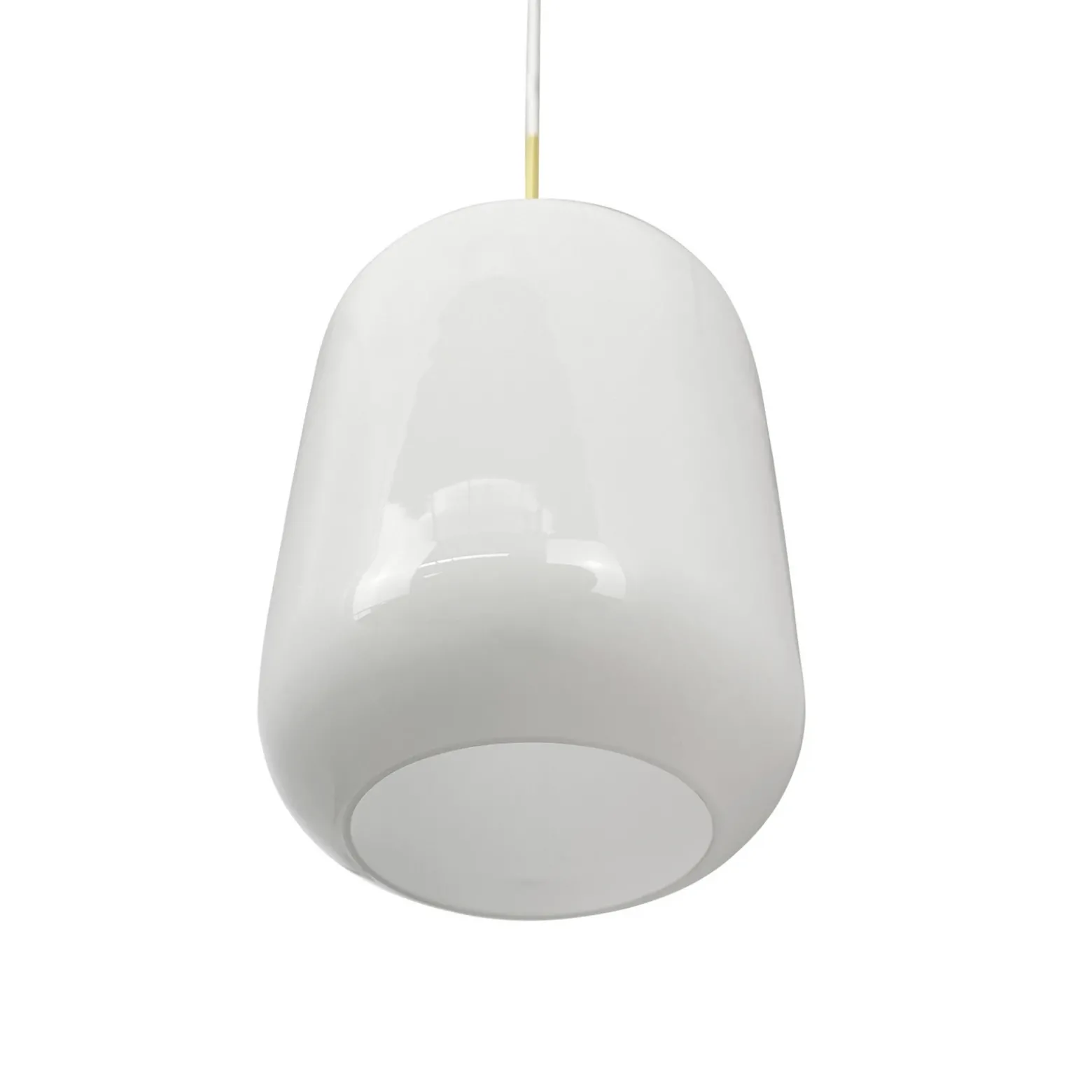 Lámpara colgante Silvia de Dyberg Larsen, Ø 20 cm, ópalo/latón, cristal