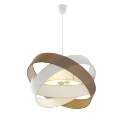 Lámpara colgante Simaria de Lindby, marrón/gris/blanco, Ø 60 cm, E27