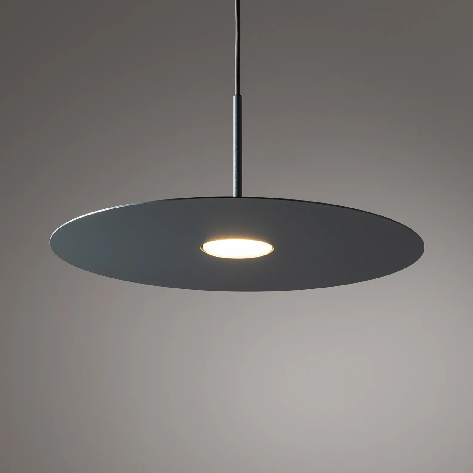 Lámpara colgante Simone, acero, azul umbra, Ø 40 cm, GX53