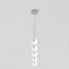 Lámpara colgante SINUS, color beige, longitud 110 cm, 5 luces, metal/cristal