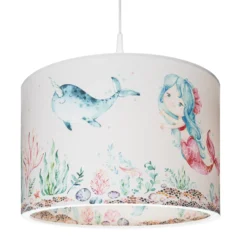 Lámpara colgante 25/40 sirenas, Ø 38 cm, colorida, E27