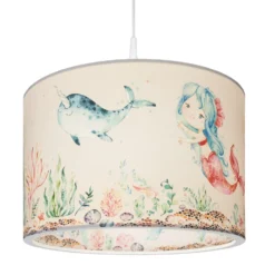 Lámpara colgante 25/40 sirenas, Ø 38 cm, colorida, E27
