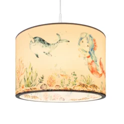 Lámpara colgante 25/40 sirenas, Ø 38 cm, colorida, E27