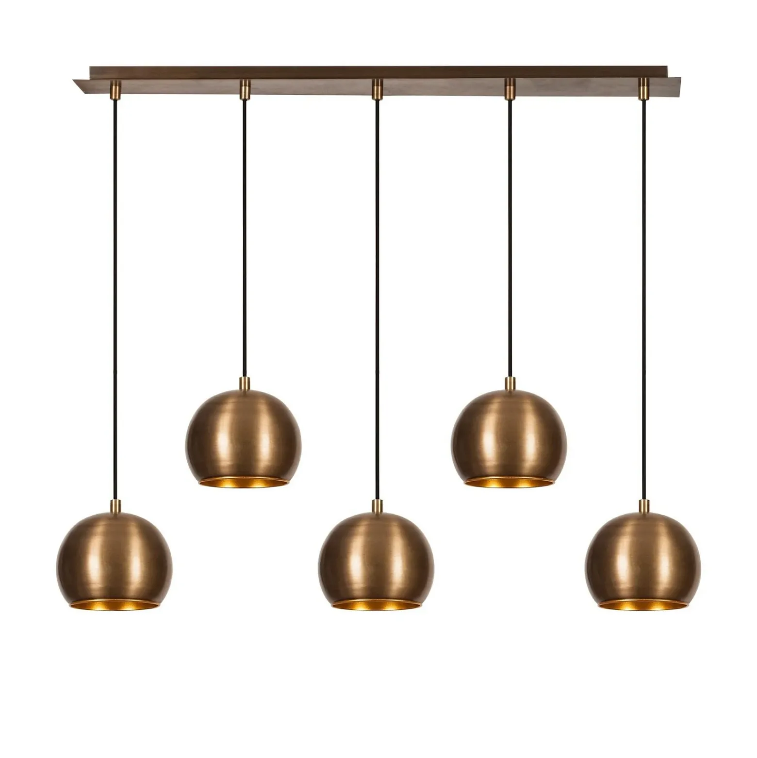 Lámpara colgante Sivani MR-1000, oro antiguo, hierro, 5 luces