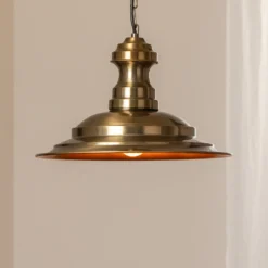Lámpara colgante Sivani MR-637, oro antiguo, metal, Ø 39 cm
