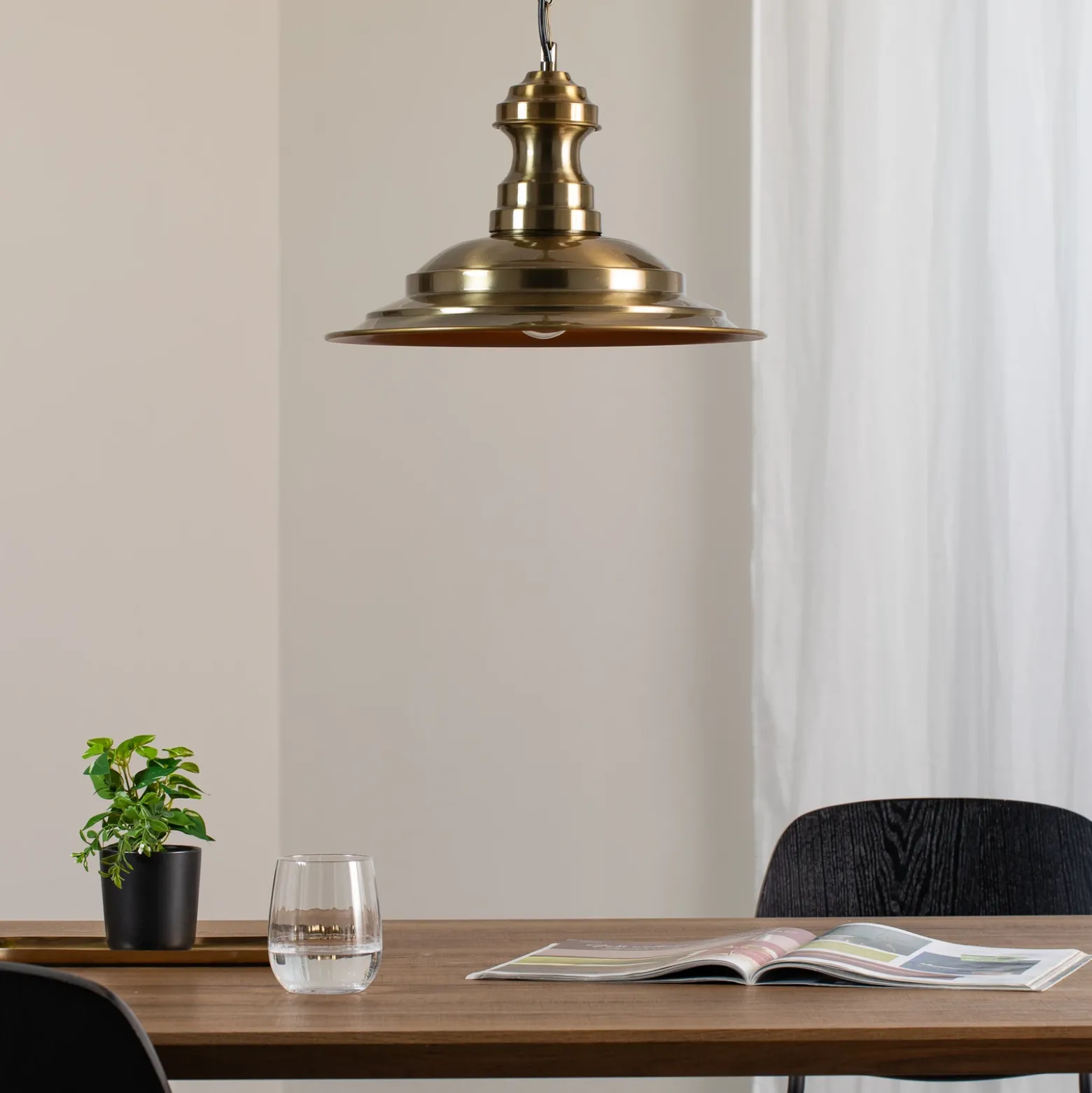 Lámpara colgante Sivani MR-637, oro antiguo, metal, Ø 39 cm