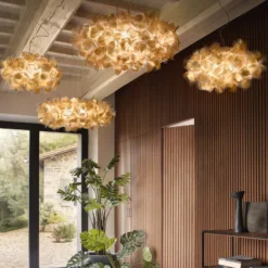 Lámpara colgante Slamp Clizia Mama Non Mama, Ø 78 cm, dorada/transparente