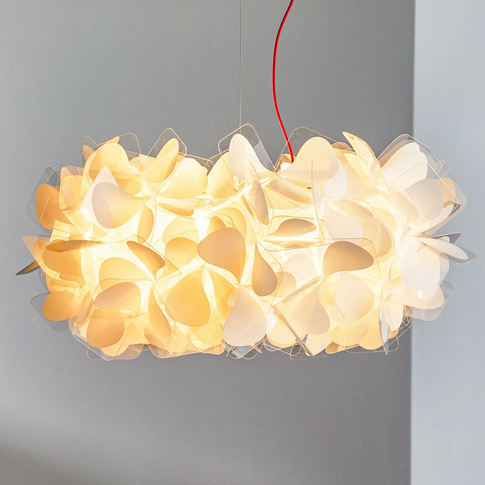 Lámpara colgante Slamp Clizia Mama Non Mama, Ø53cm, blanco/rojo