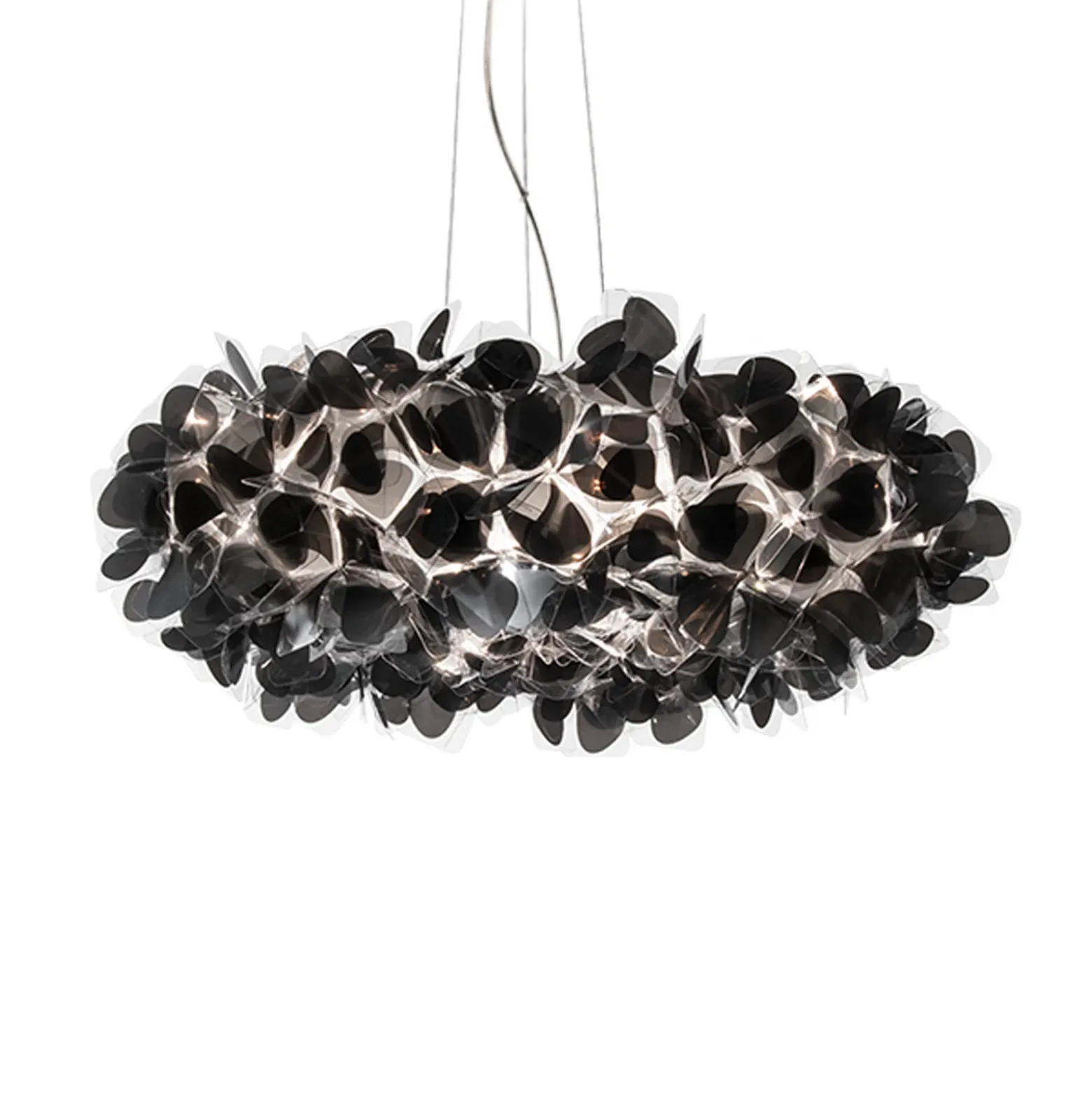 Lámpara colgante Slamp Clizia Mama Non Mama, Ø78 cm, negro/transparente