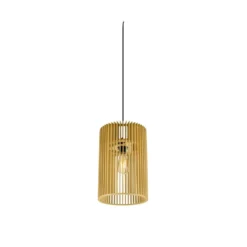 Lámpara colgante SLV Wud, madera clara, Ø 25 cm, madera