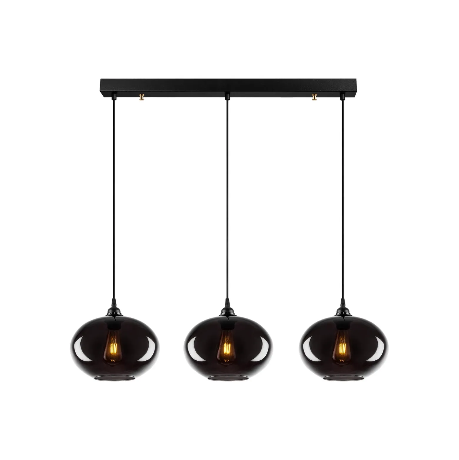 Lámpara colgante Smoked 052 3 luces de cristal lineal Ø27cm
