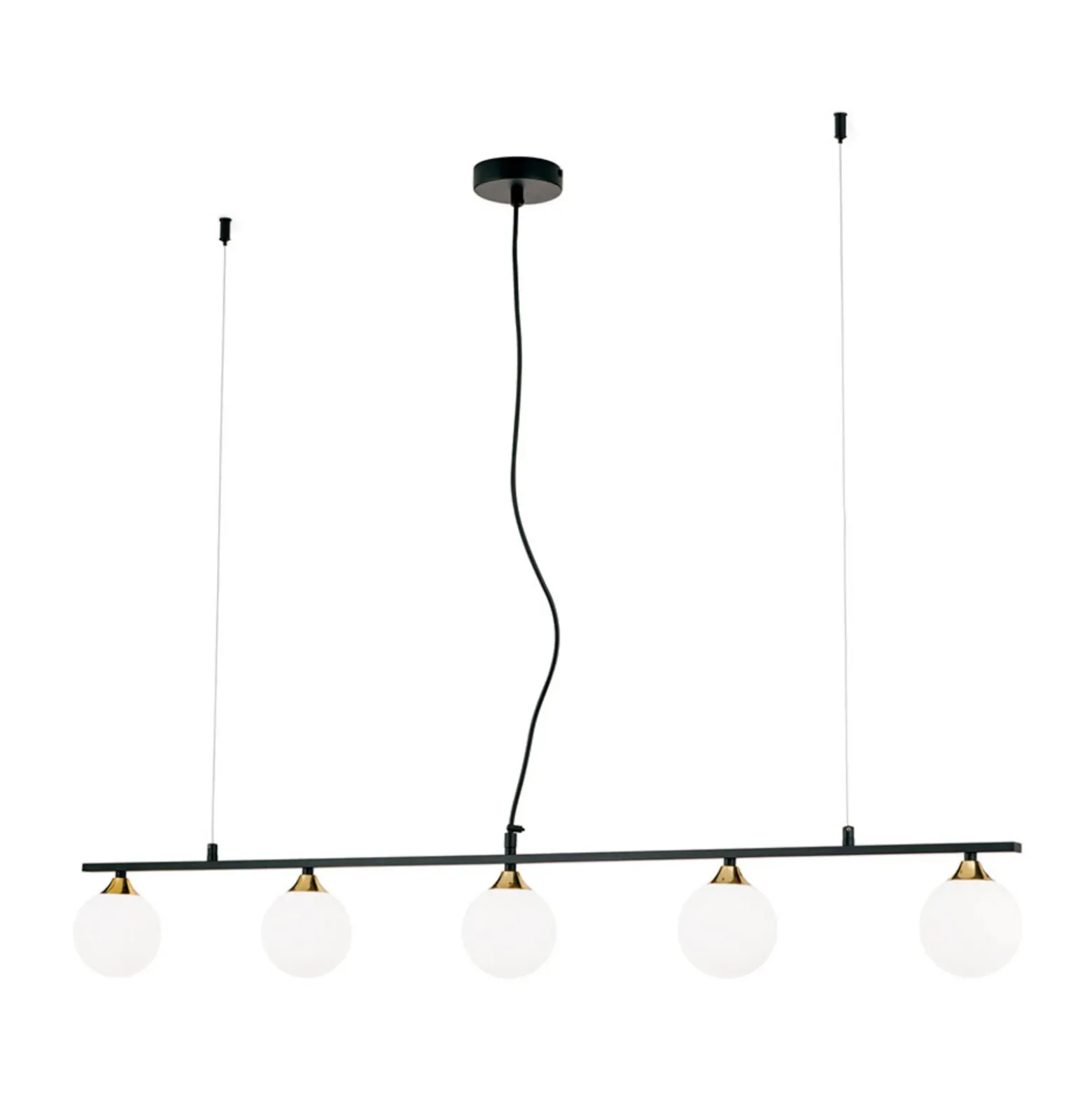 Lámpara colgante Snowwhite 5 luces, negro