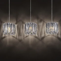 Lámpara colgante Sofia de Lindby, 107 cm, 3 luces, E14, cromo/claro