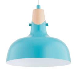 Lámpara colgante Solo Gem, azul claro, Ø 23 cm, metal