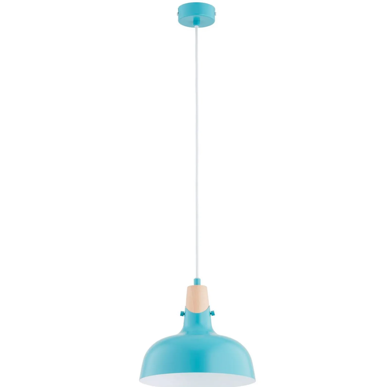 Lámpara colgante Solo Gem, azul claro, Ø 23 cm, metal