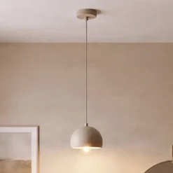 Lámpara colgante Sool, beige, Ø 15 cm, 1 luz, metal, E27