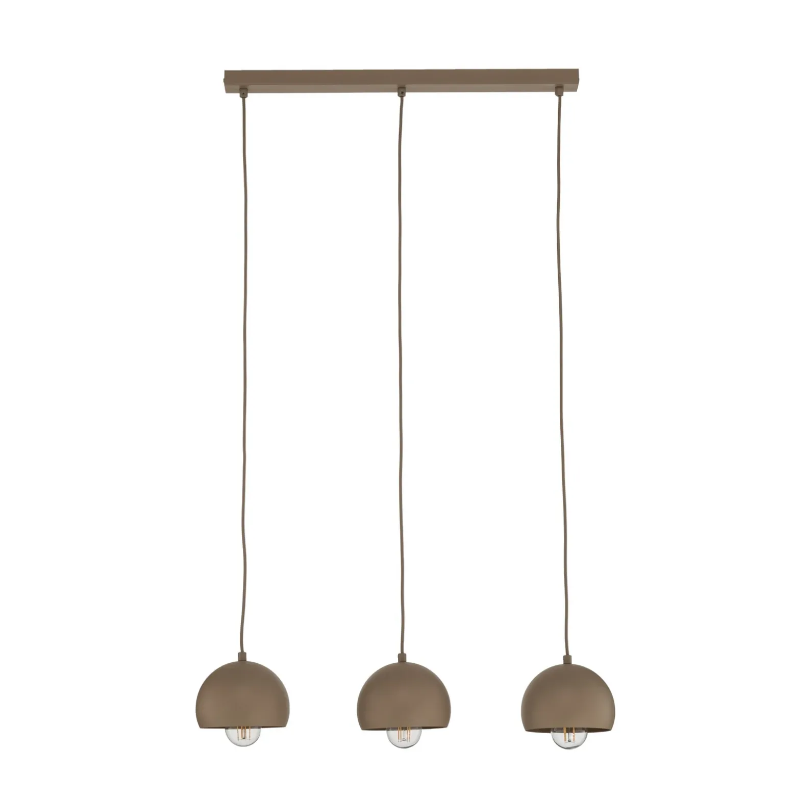 Lámpara colgante Sool, beige, longitud 65 cm, 3 luces, metal, E27