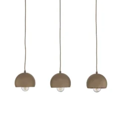 Lámpara colgante Sool, beige, longitud 65 cm, 3 luces, metal, E27