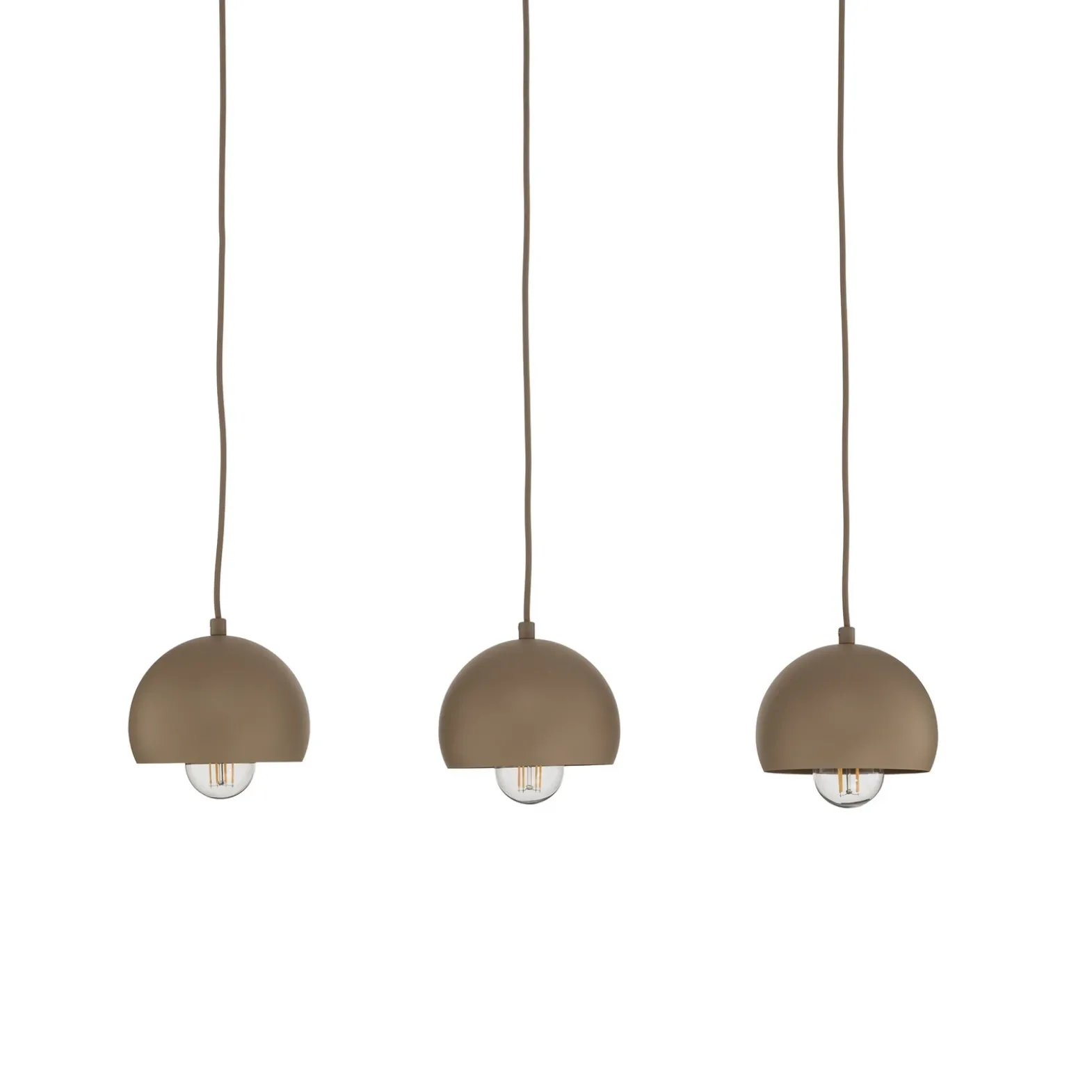 Lámpara colgante Sool, beige, longitud 65 cm, 3 luces, metal, E27