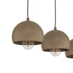 Lámpara colgante Sool, beige, longitud 65 cm, 3 luces, metal, E27