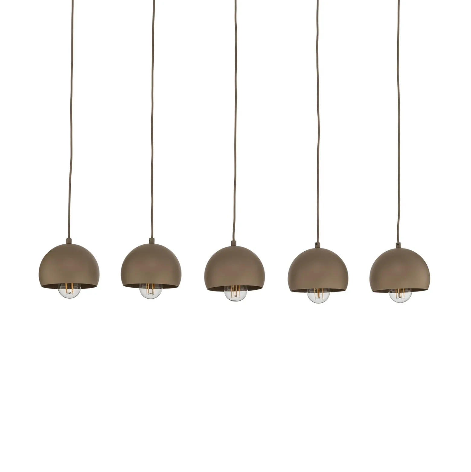 Lámpara colgante Sool, beige, longitud 95 cm, 5 luces, metal, E27