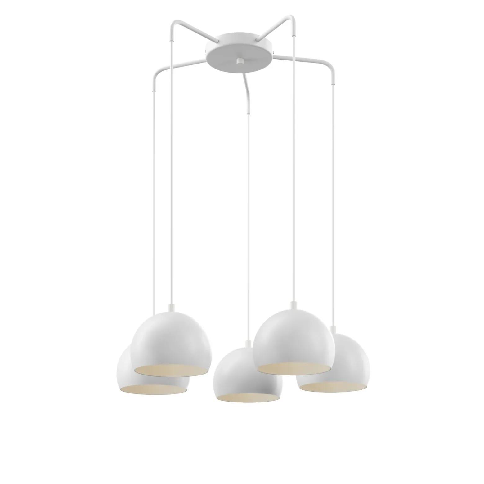 Lámpara colgante Sool, blanca, Ø 53 cm, 5 luces, metal, E27