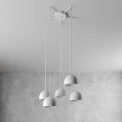 Lámpara colgante Sool, blanca, Ø 53 cm, 5 luces, metal, E27