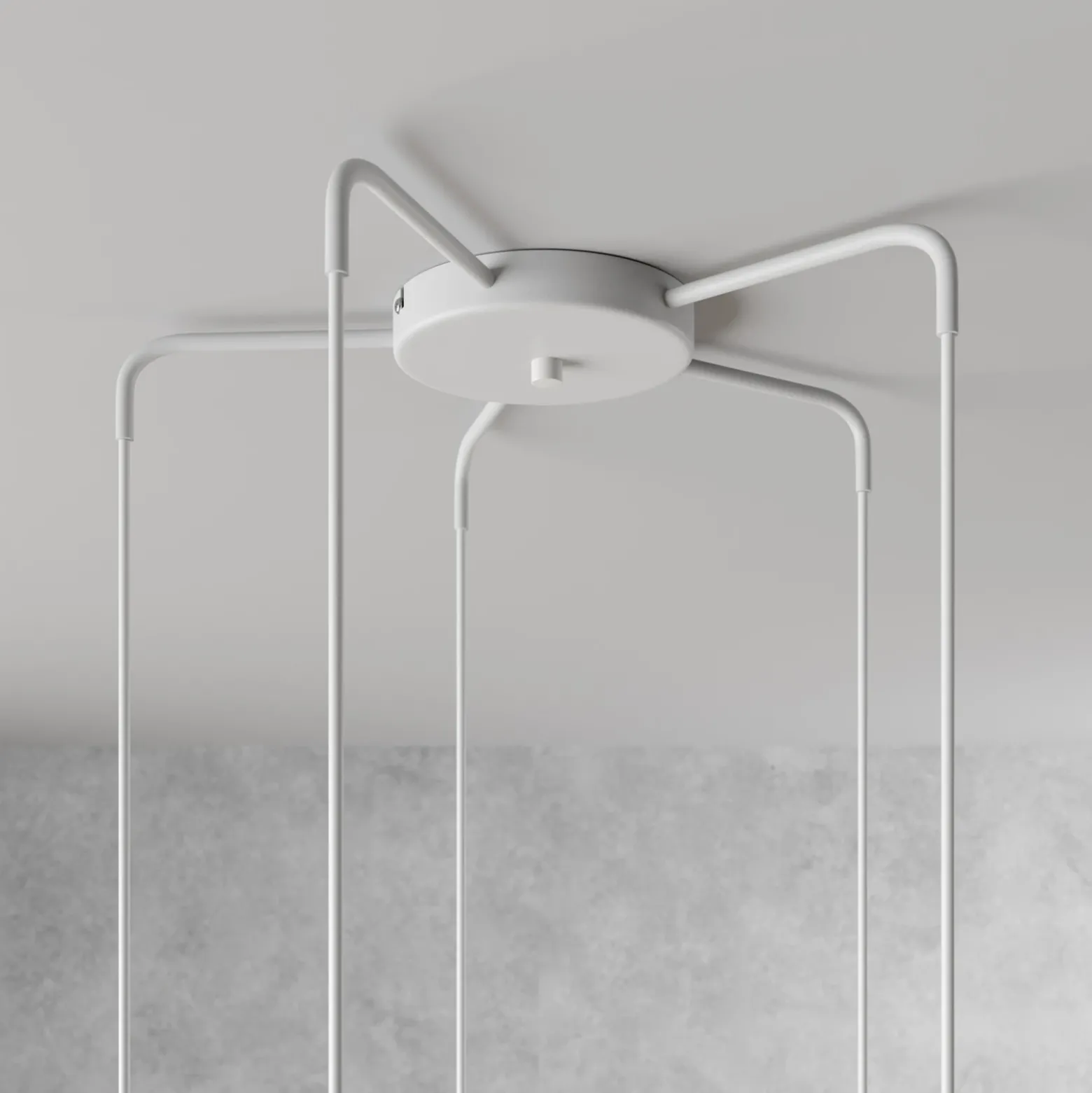 Lámpara colgante Sool, blanca, Ø 53 cm, 5 luces, metal, E27