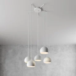 Lámpara colgante Sool, blanca, Ø 53 cm, 5 luces, metal, E27
